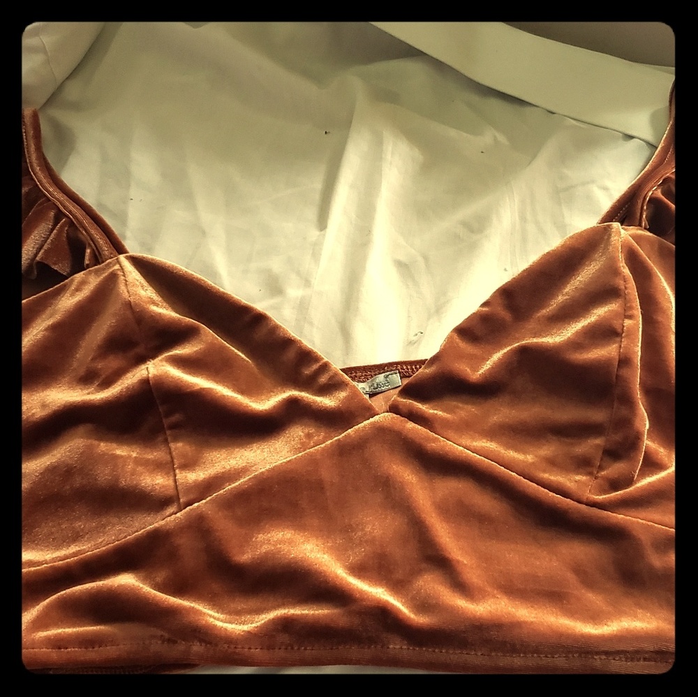 Brand New Charlotte Russe velvet crop top